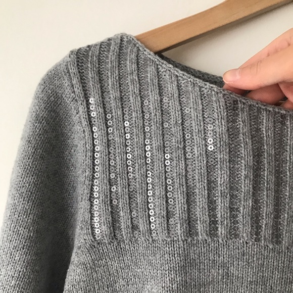 Loft | grey sequinned sweater - Picture 2 of 5